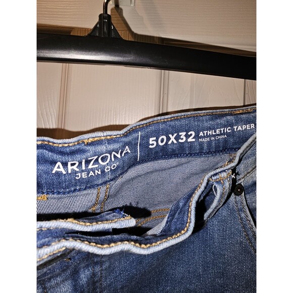 Arizona Athletic taper fit blue jeans w/ distressed areas size 50x32 big & tall - Picture 3 of 4